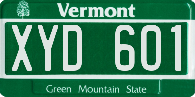 VT license plate XYD601