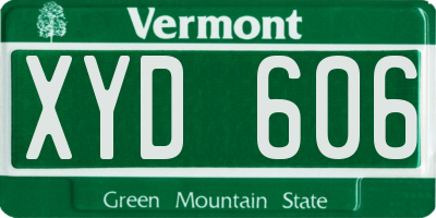 VT license plate XYD606