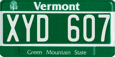 VT license plate XYD607