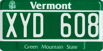 VT license plate XYD608