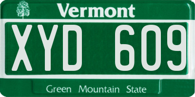 VT license plate XYD609