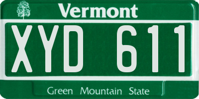 VT license plate XYD611