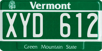 VT license plate XYD612