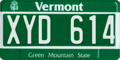VT license plate XYD614