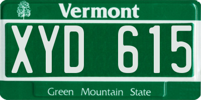 VT license plate XYD615