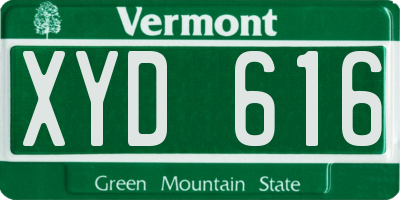 VT license plate XYD616