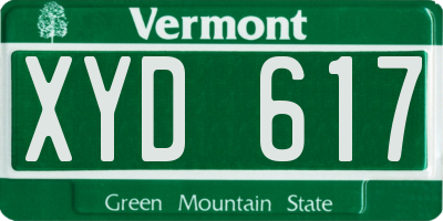 VT license plate XYD617