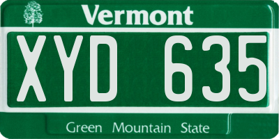 VT license plate XYD635