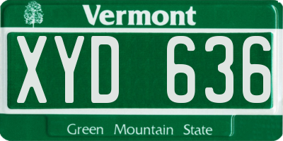 VT license plate XYD636