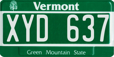 VT license plate XYD637