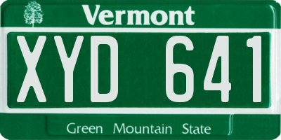 VT license plate XYD641