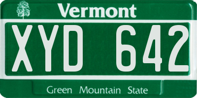 VT license plate XYD642