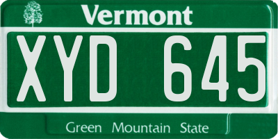 VT license plate XYD645