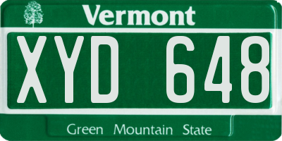 VT license plate XYD648