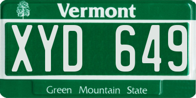 VT license plate XYD649