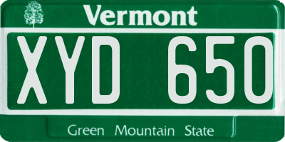 VT license plate XYD650