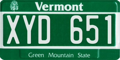VT license plate XYD651