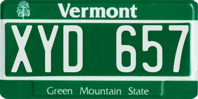 VT license plate XYD657