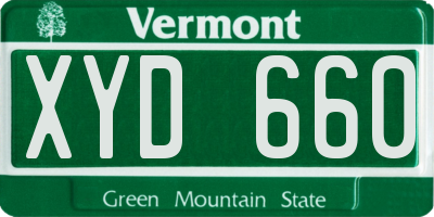 VT license plate XYD660