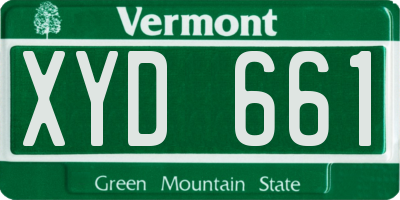 VT license plate XYD661