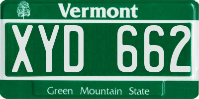 VT license plate XYD662