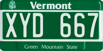 VT license plate XYD667