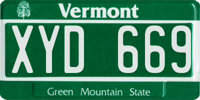 VT license plate XYD669