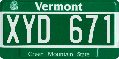 VT license plate XYD671