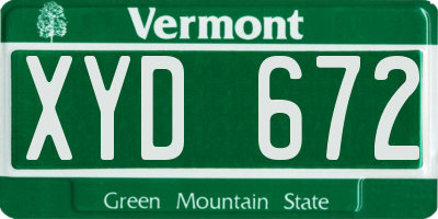 VT license plate XYD672