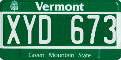 VT license plate XYD673