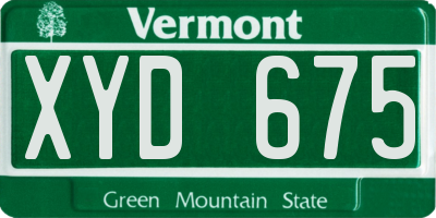 VT license plate XYD675