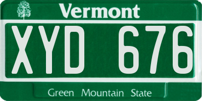VT license plate XYD676