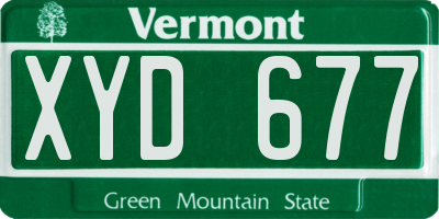 VT license plate XYD677