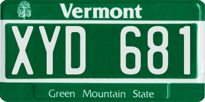 VT license plate XYD681