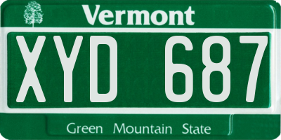 VT license plate XYD687