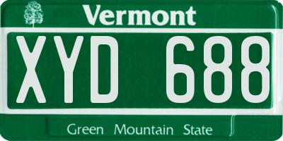 VT license plate XYD688