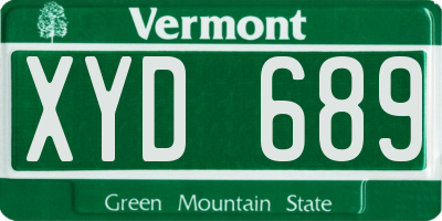 VT license plate XYD689