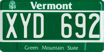 VT license plate XYD692