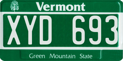 VT license plate XYD693