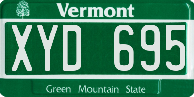 VT license plate XYD695