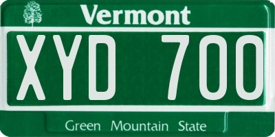 VT license plate XYD700