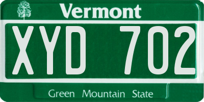 VT license plate XYD702