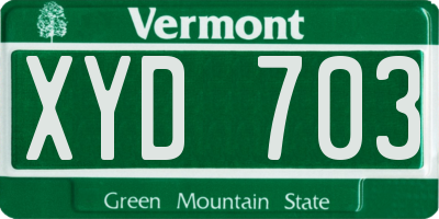 VT license plate XYD703