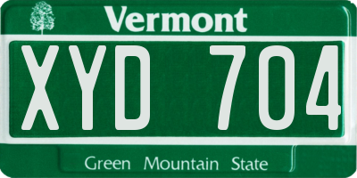 VT license plate XYD704