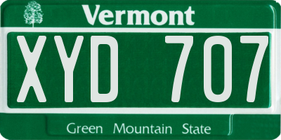 VT license plate XYD707
