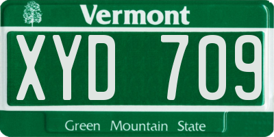 VT license plate XYD709