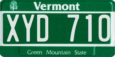 VT license plate XYD710