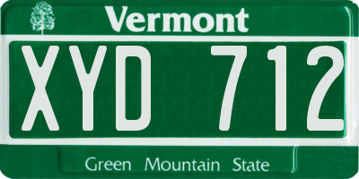 VT license plate XYD712