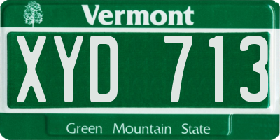 VT license plate XYD713