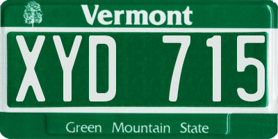 VT license plate XYD715
